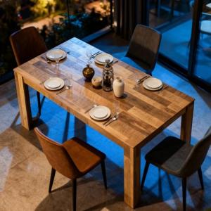 STHOUYN 71" 6ft Kitchen Dining Room Table for 6 8, Large Farmhouse Dinner Table, Wood Rectangular Long Tables for Big Family, Waterproof & Scratch Resistant (Brown)