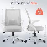 GTRACING Ergonomic Office Chair with Flip-up Armrests Executive Computer Chair for Home Office, Breathable Mesh & Comfy Lumbar Support, Wide Seat Gray