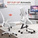 GTRACING Ergonomic Office Chair with Flip-up Armrests Executive Computer Chair for Home Office, Breathable Mesh & Comfy Lumbar Support, Wide Seat Gray