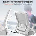 GTRACING Ergonomic Office Chair with Flip-up Armrests Executive Computer Chair for Home Office, Breathable Mesh & Comfy Lumbar Support, Wide Seat Gray