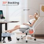 GTRACING Ergonomic Office Chair with Flip-up Armrests Executive Computer Chair for Home Office, Breathable Mesh & Comfy Lumbar Support, Wide Seat Gray