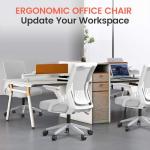 GTRACING Ergonomic Office Chair with Flip-up Armrests Executive Computer Chair for Home Office, Breathable Mesh & Comfy Lumbar Support, Wide Seat Gray