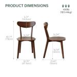 Vadisun Oak Dining Chairs, Kitchen Chairs, 100% Solid Wood Modern Dinner Chair with Curved Backrest, Dining Room Chair for Kitchen, Living Room, Dining Room (1PK, Walnut)