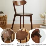 Vadisun Oak Dining Chairs, Kitchen Chairs, 100% Solid Wood Modern Dinner Chair with Curved Backrest, Dining Room Chair for Kitchen, Living Room, Dining Room (1PK, Walnut)