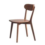 Vadisun Oak Dining Chairs, Kitchen Chairs, 100% Solid Wood Modern Dinner Chair with Curved Backrest, Dining Room Chair for Kitchen, Living Room, Dining Room (1PK, Walnut)