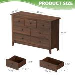 Vikiullf 7 Drawers Dresser - Farmhouse Dressers for Bedroom, Wood Rustic Dresser, Storage Cabinet for Bedroom, Living Room, Hallway