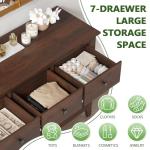 Vikiullf 7 Drawers Dresser - Farmhouse Dressers for Bedroom, Wood Rustic Dresser, Storage Cabinet for Bedroom, Living Room, Hallway