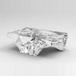 Modern light luxury tea table platinum crystal square coffee table living room