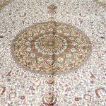 305x427cm High Quality Ivory Rugs Medallion Handwoven Persian Silk Carpets (TJ300B)