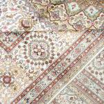 305x427cm High Quality Ivory Rugs Medallion Handwoven Persian Silk Carpets (TJ300B)
