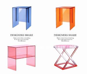 Modern Nordic  Designer bar Stool Kitchen Acrylic  Furniture Supplier Coffee Table