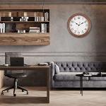Vigorwise 14 Inch Wooden Wall Clock, Retro Wood Wall Clocks Battery Operated, Large Silent Sweep Movement Accurate Wall Clock for Living Room Bedroom