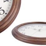 Vigorwise 14 Inch Wooden Wall Clock, Retro Wood Wall Clocks Battery Operated, Large Silent Sweep Movement Accurate Wall Clock for Living Room Bedroom