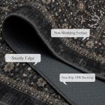 Ruaruarug Area Rug Non Slip Machine Washable Ultra Soft Living Room/Bedroom/Kitchen/Outdoor/Classroom Black Grey, 8'×10'