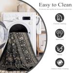 Ruaruarug Area Rug Non Slip Machine Washable Ultra Soft Living Room/Bedroom/Kitchen/Outdoor/Classroom Black Grey, 8'×10'