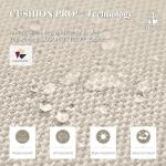 7 Pieces Patio Table and Chairs Set, Outdoor Dining Set for 7, 6 X Cushioned Woven Rattan Patio Chairs