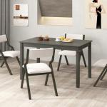 Giantex Dining Table for 4 People, 48” x 29” Kitchen Table with Wood Legs, Rectangular Dinner Tables for Small Space, Apartment, Living Room, Dinette, Load 330 Lbs, Dining Room, Grey