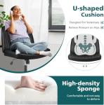 OLIXIS Criss Cross Legged Chairs Armless No Wheels Wide Seat Height Adjustable Swivel Padded PU Leather Home Office Desk Seating for Bedroom, Student, Study Room