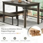 Giantex Dining Table for 4 People, 48” x 29” Kitchen Table with Wood Legs, Rectangular Dinner Tables for Small Space, Apartment, Living Room, Dinette, Load 330 Lbs, Dining Room, Grey