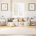 Masupu Nightstand with Charging Station,3-Tier Modern Bedside Night Stand with Storage Drawer and Shelf,Small End Side Table for Bedroom,Living Room,White