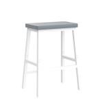 HOOBRO Bar Stools, Set of 2 Bar Chairs, PU Leather Upholstered Breakfast Stools, Easy Assembly, Suitable for Kitchen, Bar, Dining Room, White and Gray WG01MD01