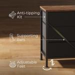 Huuger 70 Inch Dresser for Bedroom, TV Stand for 65, 75, 80 Inch TV, 12 Fabric Drawer Long Dresser, Large Entertainment Center for Bedroom, Wide Chest of Drawer with Storage, Rustic Brown