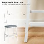 HOOBRO Bar Stools, Set of 2 Bar Chairs, PU Leather Upholstered Breakfast Stools, Easy Assembly, Suitable for Kitchen, Bar, Dining Room, White and Gray WG01MD01