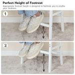 HOOBRO Bar Stools, Set of 2 Bar Chairs, PU Leather Upholstered Breakfast Stools, Easy Assembly, Suitable for Kitchen, Bar, Dining Room, White and Gray WG01MD01