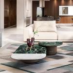 Marble color matching coffee table, designer Italian high-end sense, living room home light luxury high-end villa combination