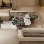 Marble color matching coffee table, designer Italian high-end sense, living room home light luxury high-end villa combination