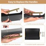 SXNOWS Coffee Table Trays - Large Ottoman Tray for Living Room - Wood Serving Trays with Handles(2 Sets) - Wooden Tray for Coffee Table, 4 Round Coasters Included, Black