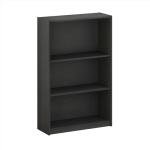 Furinno JAYA Book Shelf, 3-Tier Bookshelf, Bookcase with Adjustable Shelves, 9.5 x 24.5 x 40.3, for Living Room, Bedroom, Home Office, Blackwood