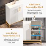 Tribesigns Modern Sideboards, Buffet Cabinet with 4 Doors and Adjustable Shelves (White)