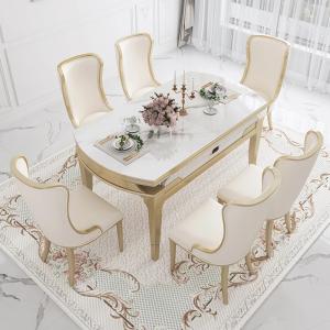 Party Event Folding Dining Table Wood Modern Luxury Design Home Dining Tables Chairs Round Mesa De Comedor Furniture For Kitchen