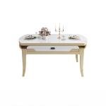 Party Event Folding Dining Table Wood Modern Luxury Design Home Dining Tables Chairs Round Mesa De Comedor Furniture For Kitchen