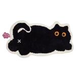VIKAMA Black Cat Rug Cute Imitation Cashmere Family Bedroom Bed Blanket Door Mat Cartoon Living Room Coffee Table Mat