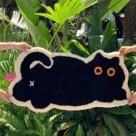 VIKAMA Black Cat Rug Cute Imitation Cashmere Family Bedroom Bed Blanket Door Mat Cartoon Living Room Coffee Table Mat