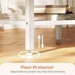 SUPERJARE Nightstand with Charging Station, Bed Side Table with Adjustable Fabric Drawer, Night Stand for Bedroom, 3-Tier Storage End Table, for Living Room, White