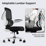 TRALT Office Chair - Ergonomic Desk Chair with Adjustable Lumbar Support, Mesh Computer Chair, Executive Chairs for Home Office Comfortable Lumbar Support (White+Black)