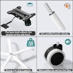 TRALT Office Chair - Ergonomic Desk Chair with Adjustable Lumbar Support, Mesh Computer Chair, Executive Chairs for Home Office Comfortable Lumbar Support (White+Black)