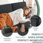 Vongrasig 79" Convertible Sectional Couches Sofa with Storage Ottoman, 3 Seat L Shaped Couch with Side Storage Pockage, Small Couches for Living Room, Apartment and Small Space, Grey