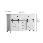 YITAHOME 54" Farmhouse Dresser for Bedroom, Large Modern Chest of Drawers, Wood Rustic Dresser TV Stand with 5 Drawers & 2 Sliding Barn Doors for Living Dining Room, Entryway, Hallway