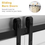 YITAHOME 54" Farmhouse Dresser for Bedroom, Large Modern Chest of Drawers, Wood Rustic Dresser TV Stand with 5 Drawers & 2 Sliding Barn Doors for Living Dining Room, Entryway, Hallway