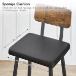 HOOBRO Black Bar Stools, Set of 2 PU Upholstered Tall Bar Stools, Kitchen Breakfast Stools with Footrests, Bar Chairs, for Kitchen, Dining Room, Bar, Cafe, Rustic Brown and Black BF84BY01G2