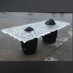 Custom transparent resin luxury furniture modern artificial coffee table ornament handmade handicraft sculpture