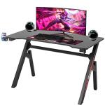 FDW Computer Desk Gaming Desk Student PC Desk Writing Desk Office Desk Modern Ergonomic Racing Style Table Workstation Carbon Fiber Headphone Hook (47in, Red)