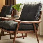 Desinger Black Living Room Recliner Chair Wooden Nordic Ergonomic Living Room Chairs Modern Comfy Fotel Wypoczynkowy Furniture