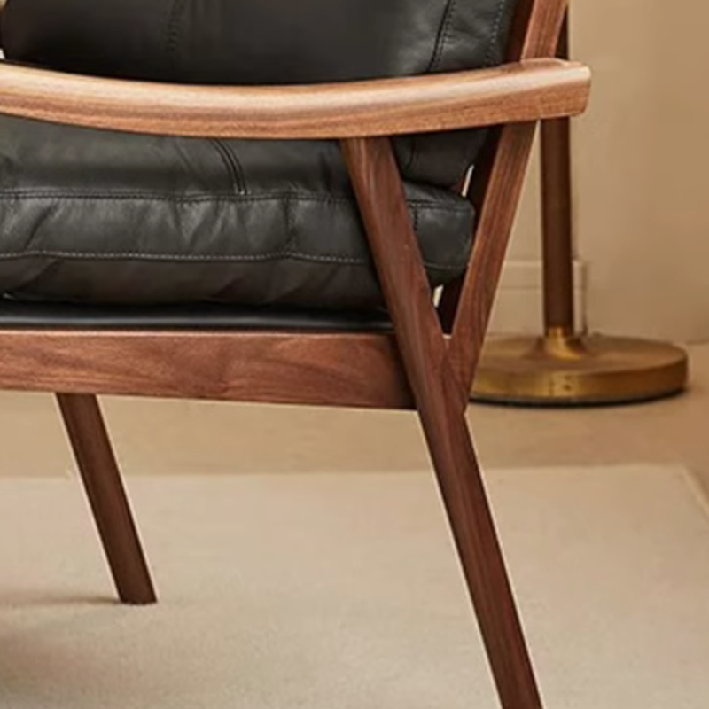 Desinger Black Living Room Recliner Chair Wooden Nordic Ergonomic Living Room Chairs Modern Comfy Fotel Wypoczynkowy Furniture