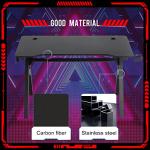 FDW Computer Desk Gaming Desk Student PC Desk Writing Desk Office Desk Modern Ergonomic Racing Style Table Workstation Carbon Fiber Headphone Hook (47in, Red)