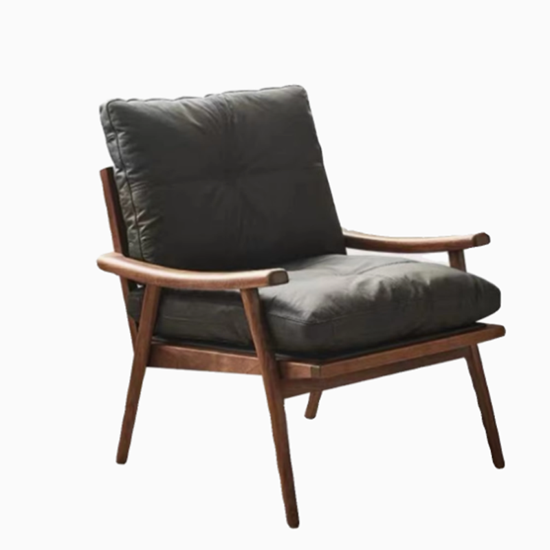 Desinger Black Living Room Recliner Chair Wooden Nordic Ergonomic Living Room Chairs Modern Comfy Fotel Wypoczynkowy Furniture